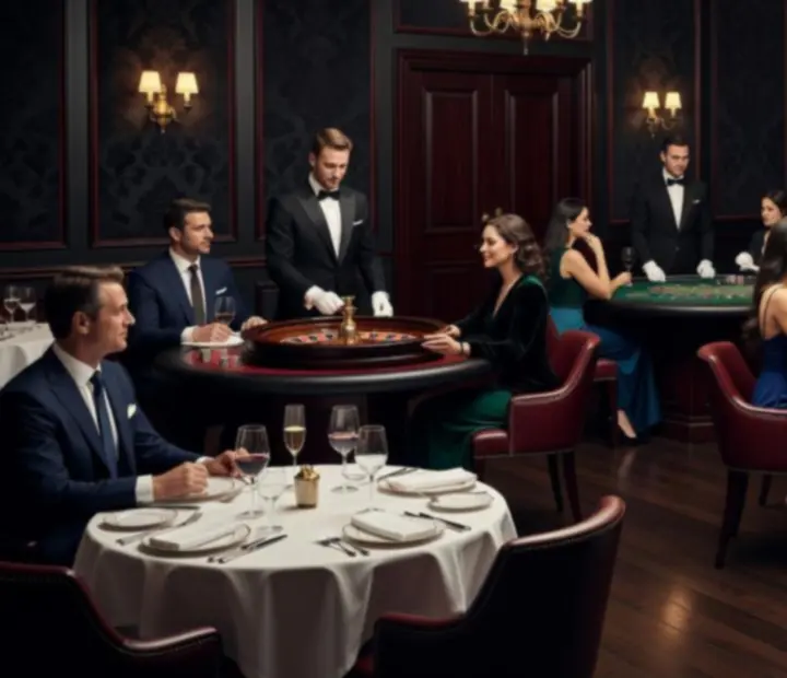 Ambiance de table de jeu dans un restaurant gastronomique